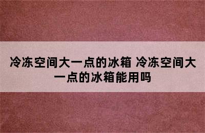 冷冻空间大一点的冰箱 冷冻空间大一点的冰箱能用吗